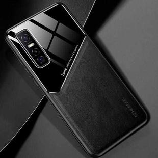 For vivo Y73s All-inclusive Leather + Organic Glass Protective Case with Metal Iron Sheet(Black)