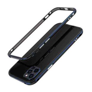 For iPhone 12 Pro Aurora Series Lens Protector + Metal Frame Protective Case(Black Blue)
