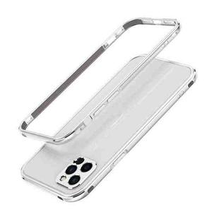 For iPhone 12 Pro Aurora Series Lens Protector + Metal Frame Protective Case(Silver)