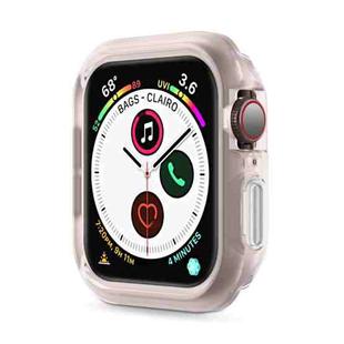 Silicone Frame Protective Case For Apple Watch Series 6 & SE & 5 & 4 44mm(Transparent White)