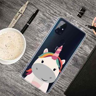 For OnePlus Nord N10 5G Colored Drawing Clear TPU Protective Cases(Fat Unicorn)
