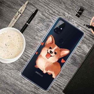 For OnePlus Nord N10 5G Colored Drawing Clear TPU Protective Cases(Love Corgi)
