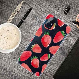 For OnePlus Nord N100 Colored Drawing Clear TPU Protective Cases(Love Strawberry)