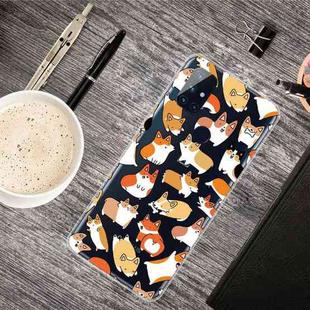 For OnePlus Nord N100 Colored Drawing Clear TPU Protective Cases(Corgis)