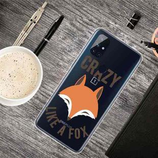 For OnePlus Nord N100 Colored Drawing Clear TPU Protective Cases(Fox Head)