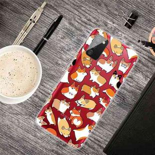 For Samsung Galaxy A02s US Version Colored Drawing Clear TPU Protective Cases(Corgis)
