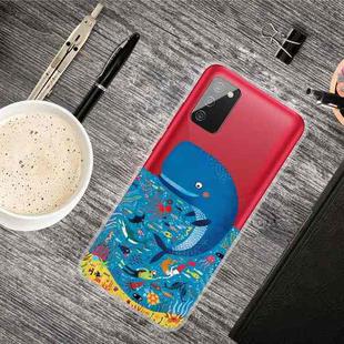 For Samsung Galaxy A02s US Version Colored Drawing Clear TPU Protective Cases(Whale Seabed)