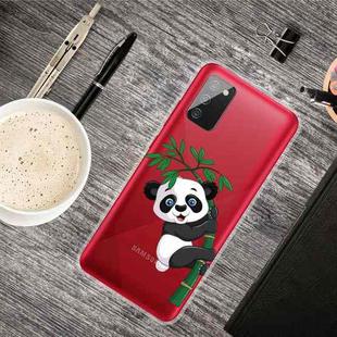 For Samsung Galaxy A02s US Version Colored Drawing Clear TPU Protective Cases(Panda)