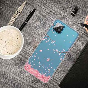 For Samsung Galaxy A12 Colored Drawing Clear TPU Protective Cases(Safflower)