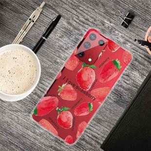 For Samsung Galaxy S21 5G Colored Drawing Clear TPU Protective Cases(Love Strawberry)