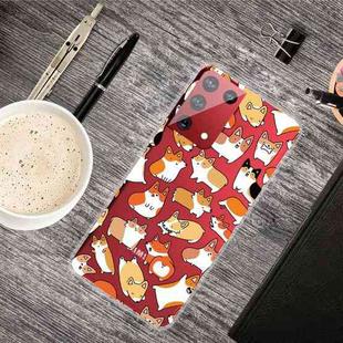 For Samsung Galaxy S21 5G Colored Drawing Clear TPU Protective Cases(Corgis)