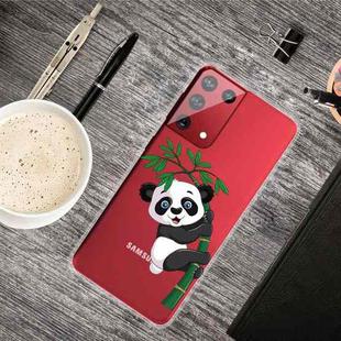 For Samsung Galaxy S21 5G Colored Drawing Clear TPU Protective Cases(Panda)