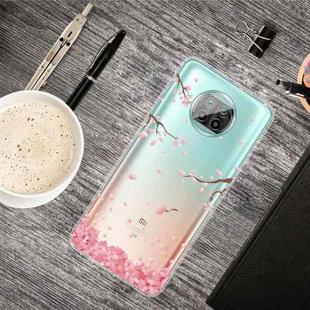 For Xiaomi Mi 10T Lite 5G Colored Drawing Clear TPU Protective Cases(Cherry Blossoms)