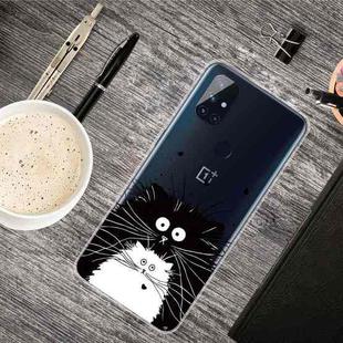 For OnePlus Nord N10 5G Colored Drawing Clear TPU Protective Cases(Black And White Rat)