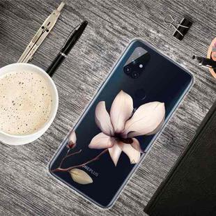 For OnePlus Nord N10 5G Colored Drawing Clear TPU Protective Cases(A Lotus)