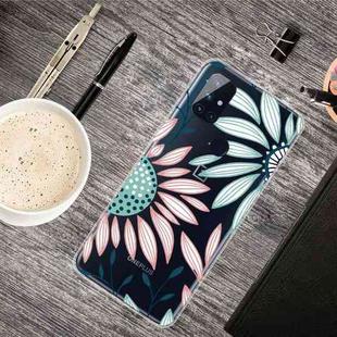 For OnePlus Nord N100 Colored Drawing Clear TPU Protective Cases(Pink Green Flower)