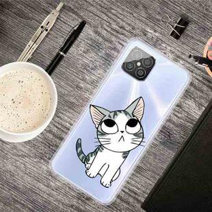 For Huawei Nova 8 SE Colored Drawing Clear TPU Protective Cases(Tilted Head Cat)