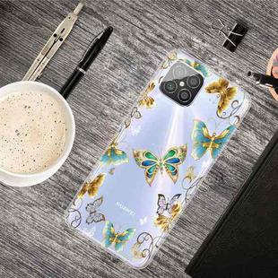 For Huawei Nova 8 SE Colored Drawing Clear TPU Protective Cases(Dorking Butterfly)