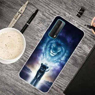 For Huawei P Smart 2021 Colored Drawing Clear TPU Protective Cases(The Lion King)