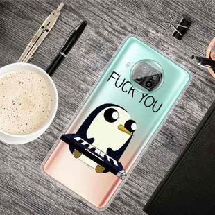 For Xiaomi Mi 10T Lite 5G Colored Drawing Clear TPU Protective Cases(Penguin)