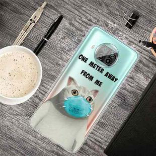 For Xiaomi Mi 10T Lite 5G Colored Drawing Clear TPU Protective Cases(Mask Cat)