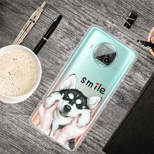 For Xiaomi Mi 10T Lite 5G Colored Drawing Clear TPU Protective Cases(Pinch Face Dog)