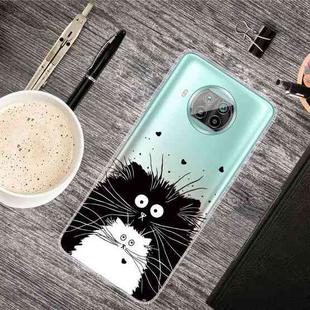 For Xiaomi Mi 10T Lite 5G Colored Drawing Clear TPU Protective Cases(Black And White Rat)