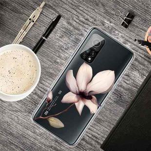 For Xiaomi Mi 10T Pro Colored Drawing Clear TPU Protective Cases(A Lotus)