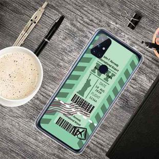 For OnePlus Nord N10 5G Boarding Pass Series TPU Phone Protective Case(Green New York)