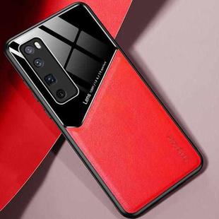 For Huawei Nova 7 Pro All-inclusive Leather + Organic Glass Protective Case with Metal Iron Sheet(Red)