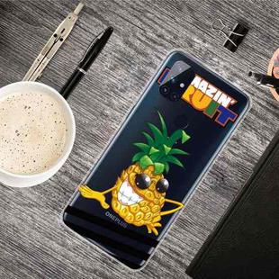 For OnePlus Nord N100 Shockproof Painted Transparent TPU Protective Case(Pineapple)