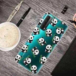For Huawei P Smart 2021 Shockproof Painted Transparent TPU Protective Case(Panda)