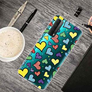 For Huawei P Smart 2021 Shockproof Painted Transparent TPU Protective Case(Love)