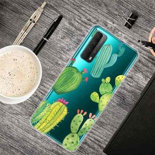 For Huawei P Smart 2021 Shockproof Painted Transparent TPU Protective Case(Cactus)