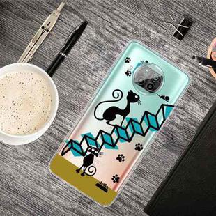 For Xiaomi Mi 10T Lite 5G Shockproof Painted Transparent TPU Protective Case(Stair Cat)
