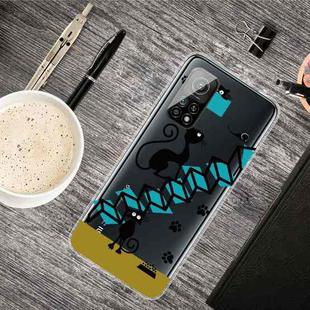 For Xiaomi Mi 10T Pro 5G Shockproof Painted Transparent TPU Protective Case(Stair Cat)