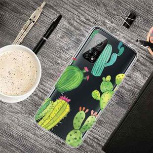 For Xiaomi Mi 10T Pro 5G Shockproof Painted Transparent TPU Protective Case(Cactus)