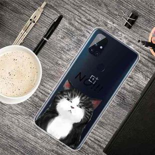 For OnePlus Nord N10 5G Shockproof Painted Transparent TPU Protective Case(NO Cat)