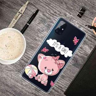 For OnePlus Nord N10 5G Shockproof Painted Transparent TPU Protective Case(Cute Cat)