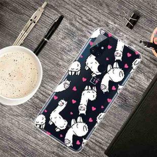 For OnePlus Nord N100 Shockproof Painted Transparent TPU Protective Case(Alpaca)