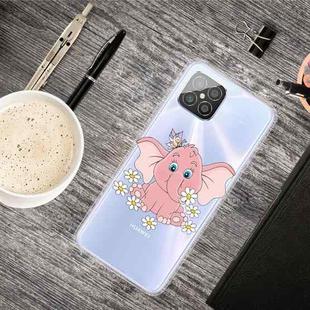 For Huawei Nova 8 SE Shockproof Painted Transparent TPU Protective Case(Little Pink Elephant)