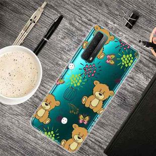 For Huawei P Smart 2021 Shockproof Painted Transparent TPU Protective Case(Little Brown Bear)