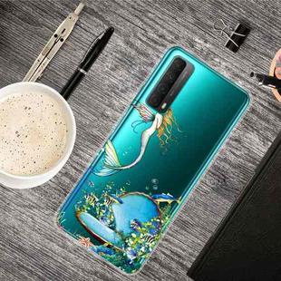 For Huawei P Smart 2021 Shockproof Painted Transparent TPU Protective Case(Mermaid)