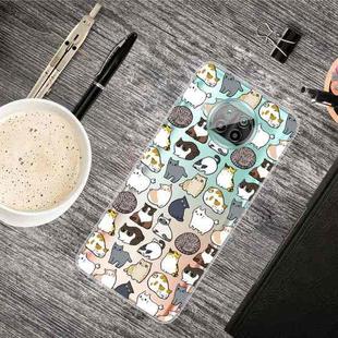 For Xiaomi Mi 10T Lite 5G Shockproof Painted Transparent TPU Protective Case(Mini Cat)