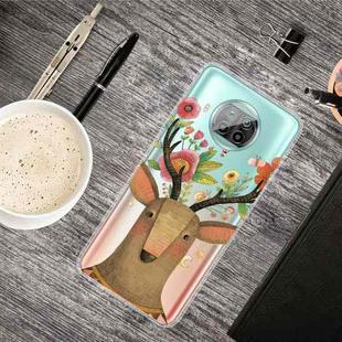 For Xiaomi Mi 10T Lite 5G Shockproof Painted Transparent TPU Protective Case(Flower Deer)