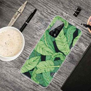 For Xiaomi Mi 10T Pro Shockproof Painted Transparent TPU Protective Case(Banana Leaf)