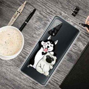 For Xiaomi Mi 10T Pro Shockproof Painted Transparent TPU Protective Case(Selfie Dog)