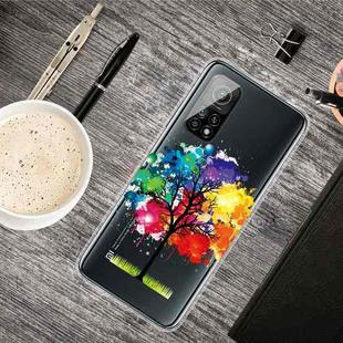 For Xiaomi Mi 10T Pro Shockproof Painted Transparent TPU Protective Case(Oil Painting Tree)