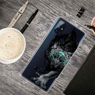 For OnePlus Nord N10 5G Shockproof Painted Transparent TPU Protective Case(Mutant Wolf)