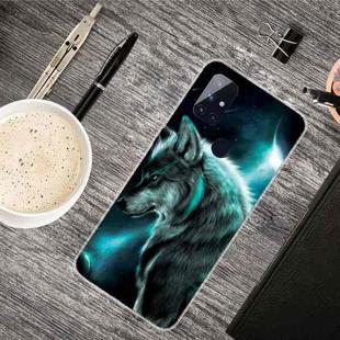 For OnePlus Nord N100 Shockproof Painted Transparent TPU Protective Case(Moonlight Wolf)